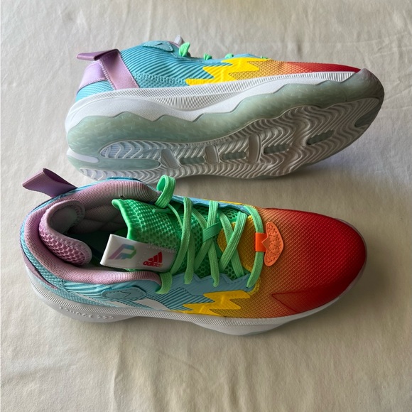 Adidas Dame Multicolor Rainbow Basketball Shoes Unixex adults Size 8 - Picture 7 of 8